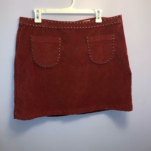 Maroon studded skirt